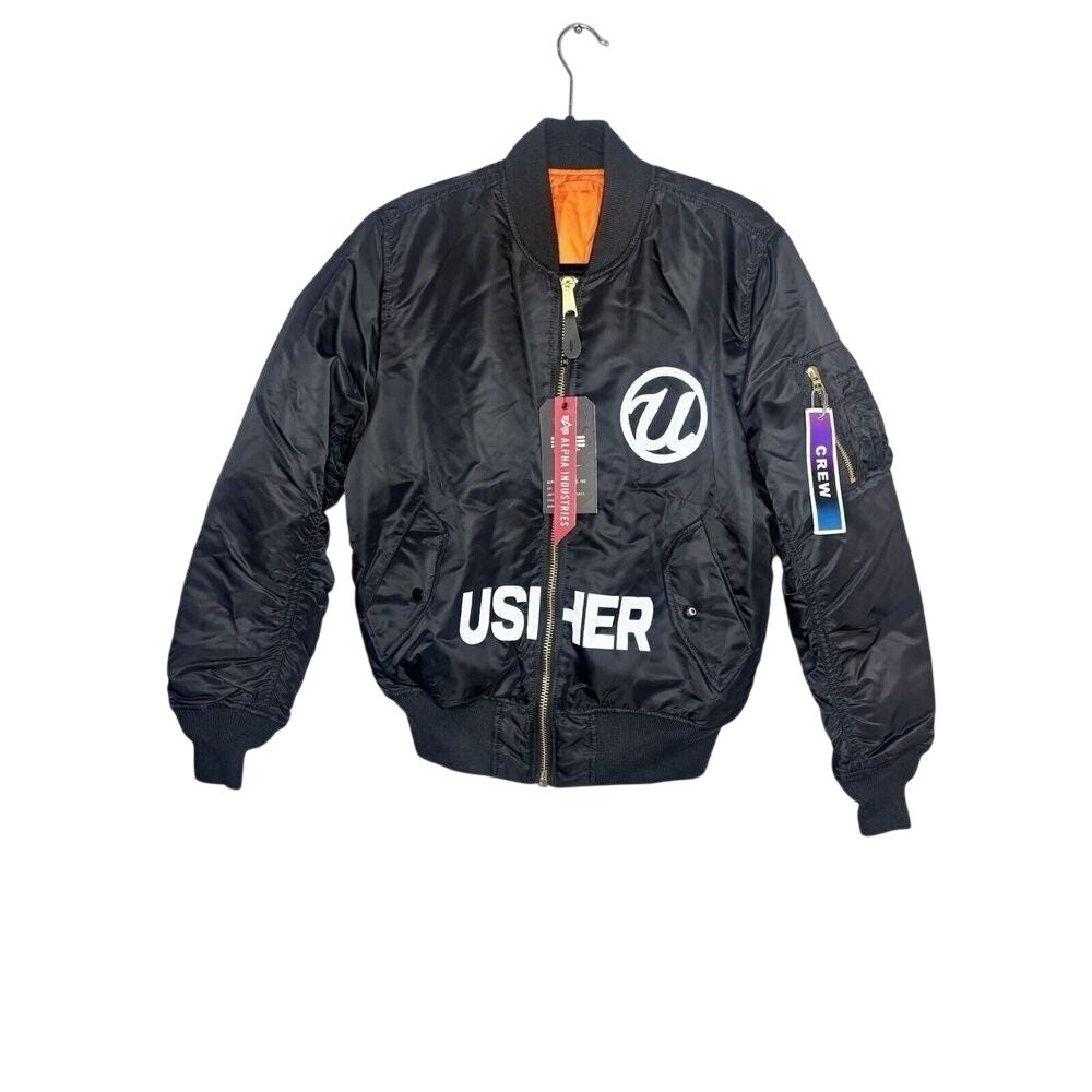 Usher My Way Tour Alpha Industries Bomber Jacket Full Zip Crew‎ Exclusive NWT XL